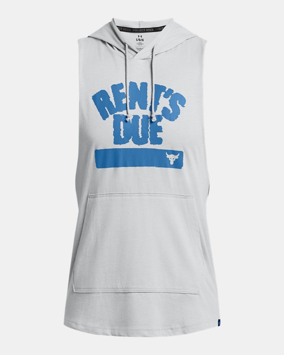 Men's Project Rock Rents Due Sleeveless Hoodie in Gray image number 2
